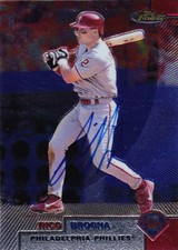 1999 TOPPS FINEST RICO BROGNA PHILLIES AUTOGRAPHED TRADING CARD #17