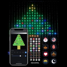 Wifi APP Control Curtain Lights LED Christmas String Light Outdoor Indoor Decor