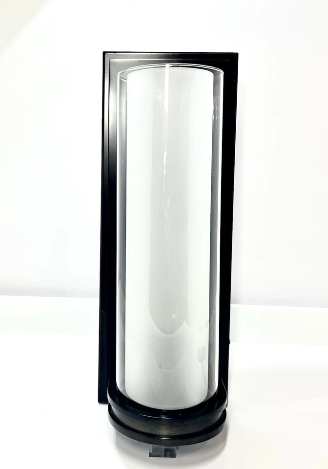 Aplique de doble vidrio Pottery Barn Pearson bronce antiguo regular venta al por menor $229 Foto 3 de 4