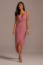 DB STUDIO Tank Draped Chiffon Tulip Hem Bridesmaid Dress Color Chianti Size 6