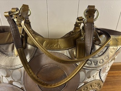 Coach Carly Y2K Large Circular Patchwork Shoulder Bag Metallic