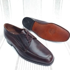 True Vintage Florsheim Shoes Deadstock Mens 9D Brown Leather Derby Apron Toe