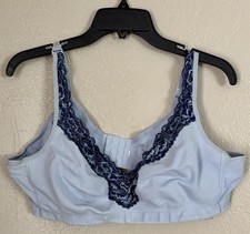 Catherine  s No-Wire Cotton Comfort Bra with Romantic Lace Size 50B Blue