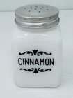 Vtg Frank Tea & Spice Co Dove Brand White Milk Glass 2 Oz Cinnamon Shaker (2)