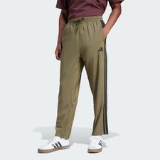  45 Adidas Men  s Essentials 3 Stripe Standford Hem Pants-Olive Starta- Medium