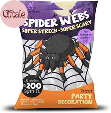 Halloween Spider Web Decoration, 200 Square Feet  Plastic Spiders, Halloween Pa