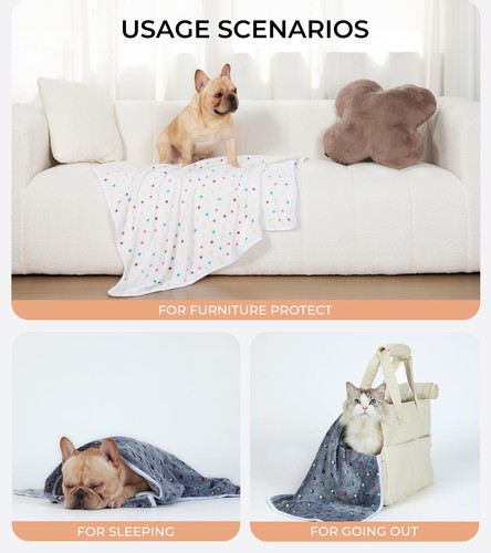 1 Pack 6 Blankets Dog Cat Soft Fluffy Fleece Pet Blanket Warm Cute Print Desi... - Picture 3 of 8