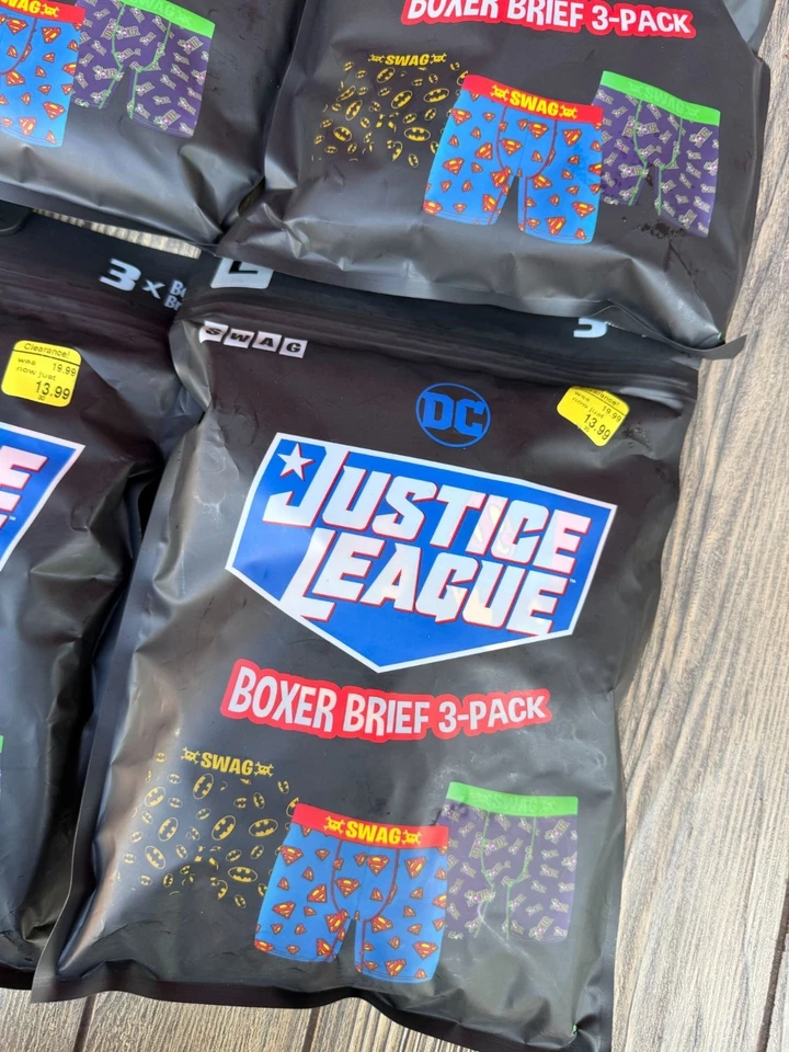 Paquete de 3 calzoncillos boxer de la Liga de la Justicia SWAG lote de 6 - 18 pares en total Foto 4 de 4
