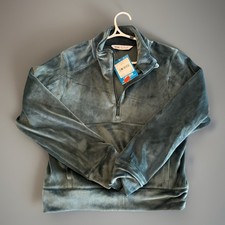 DSG Velour 1/2 Zip Pullover Dark Green Girls L 14 NWT - 116