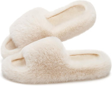 Womens Slippers with Arch Support Memory Foam Fuzzy House Slippers for Women Lig