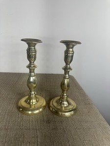Antique Russian Brass Shabbat (Sabbath) Candlesticks  Judaica Heavy 4lbs 8.75"