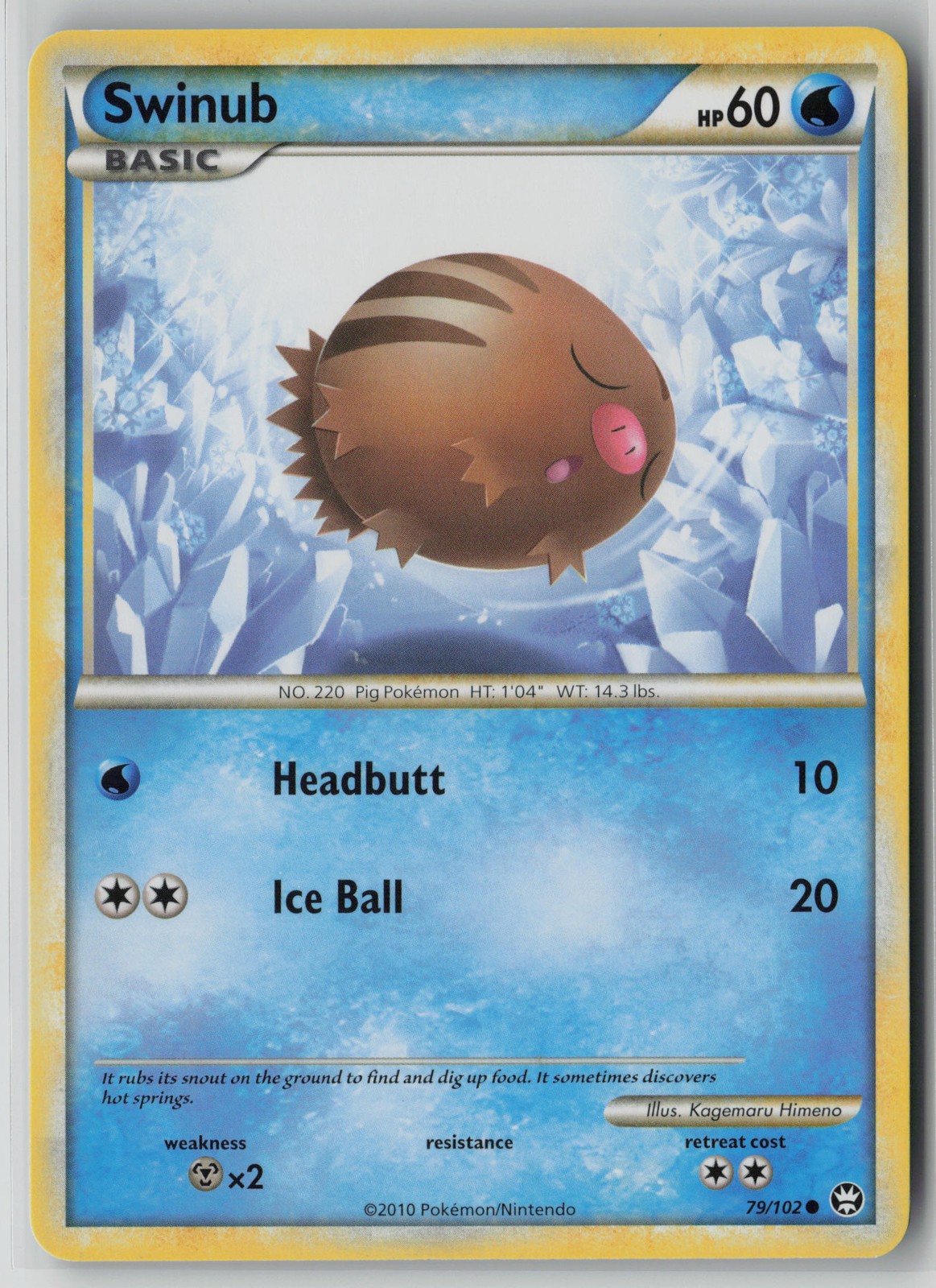 Swinub 79/102 Pokemon HGSS Triumphant Common Lightly Played Card (LP) 1