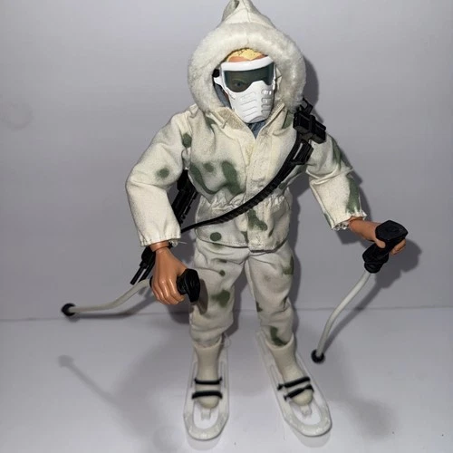 Vintage 1996 GI Joe 12” Figure Arctic Camo Hooded Jacket Pants White Uniform 1:6
