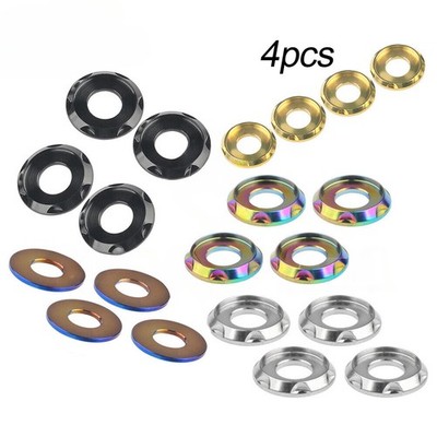 4pcs Titanium Washer M5 M6 M8 M10 Decorative Gasket Ti Spacer for Motorcycle Car