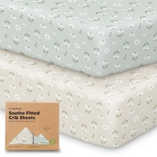 KeaBabies 2-Pack Organic Crib Sheets for Boys, Girls - 52x28 Fitted Crib