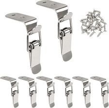 8 Pack Stainless Steel 90 Degree Spring Toggle Latch Clasp for Cabinet Box
