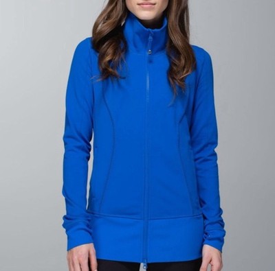 Lululemon Jacket Women s 6 Blue Full Zip Jacket Nice Asana Jacket Yoga Stretch