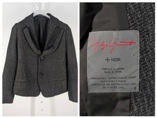 Yohji Yamamoto  Noir Tweed Deconstructed Art Gray Blazer Gothic Japan Sz 2 34"