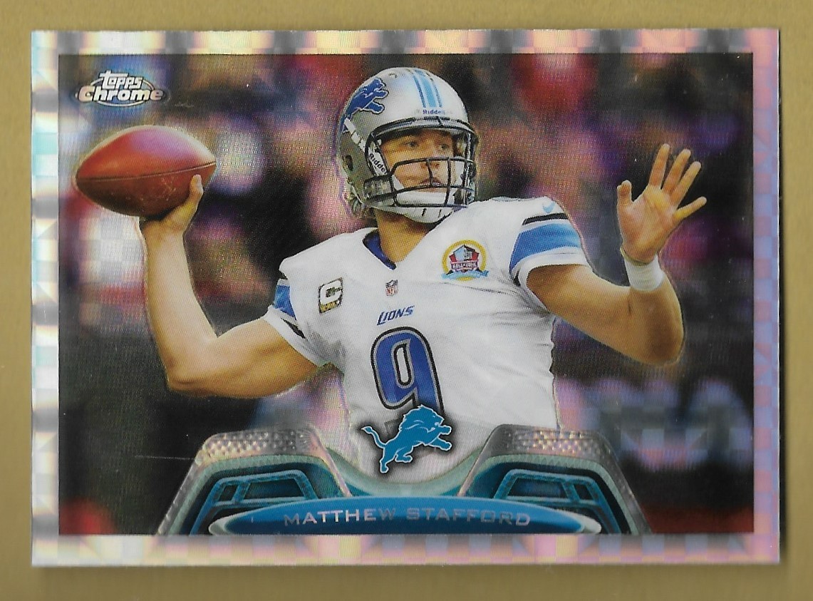MATTHEW STAFFORD 2013 TOPPS CHROME REFRACTOR INSERT CARD #140 NFL STAR!