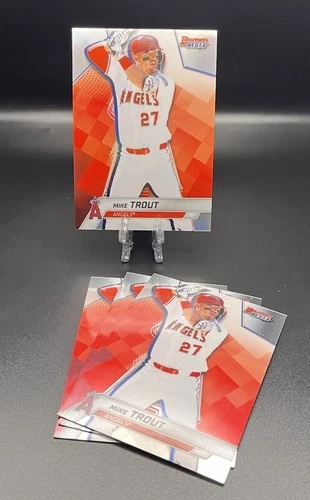 4 CARD LOT - 2025 BOWMANS BEST BASE & REFRACTOR MIKE TROUT ANGELS NO. 26