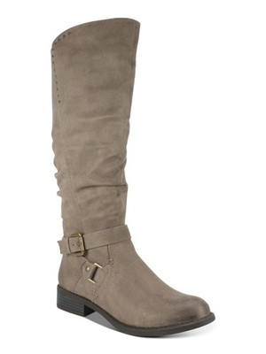 WHITE MOUNTAIN Womens Beige Gore Liona Almond Toe Block Heel Riding Boot 6.5 M