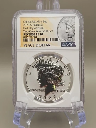 2023-S Peace Silver Dollar $1 NGC Reverse PF 70 First Day Of Issue