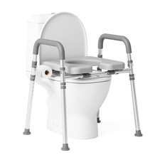 Loyoda Toilet Seat Risers for Seniors, Raised Toilet Seat with Padded Handles 