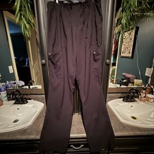Koi Basics Scrub Pants Black Medium Tall 9 Pocket Tie Waist Medical