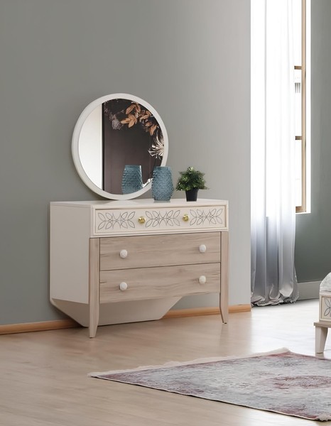 Set Kommode Mit Spiegel Schminktisch Konsole Kommoden Holz Modern Schlafzimmer-image
