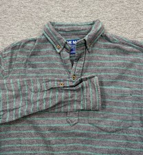 Chubbies The Nutter Shirt Mens Medium Gray Striped Flannel Long Sleeve USA Made