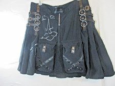 MENS KILT SZ 40 HEAVY COTTON FAB DETAILS BLACK RAVEWEAR UTILITY GOTH