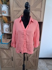 Vintage Talbots Peach Irish Linen Button Down Top Sz XL Coastal Vacation Resort