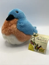 Vtg Wild Republic Audubon Eastern Bluebird Plush Toy Bird 2000 No Sound w/Tag