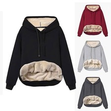 Warm Berber Fleece Pocket Hooded Sweatshirt Coat hoodie ariat womens maroon