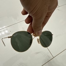 Ray Ban Round Metal Gold Frames, Green Lenses RB3447