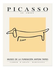 Minimalistische Hundelinienkunst Wandkunst von Picasso Abstrakter Hund