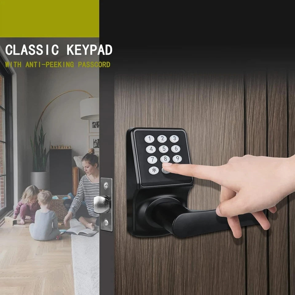 Keypad Door Lock with Handle-Keyless Entry Door Lock -Matte Black - Image 4 of 4