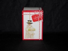 Lenox Snowman Christmas Ornament Holiday Cheer White Porcelain Holding Star wbox