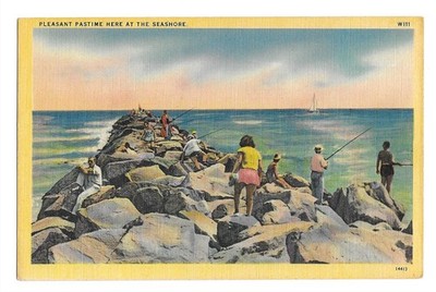 Pleasant Pastime Here at the Seashore, Atlantic City NJ Postcard