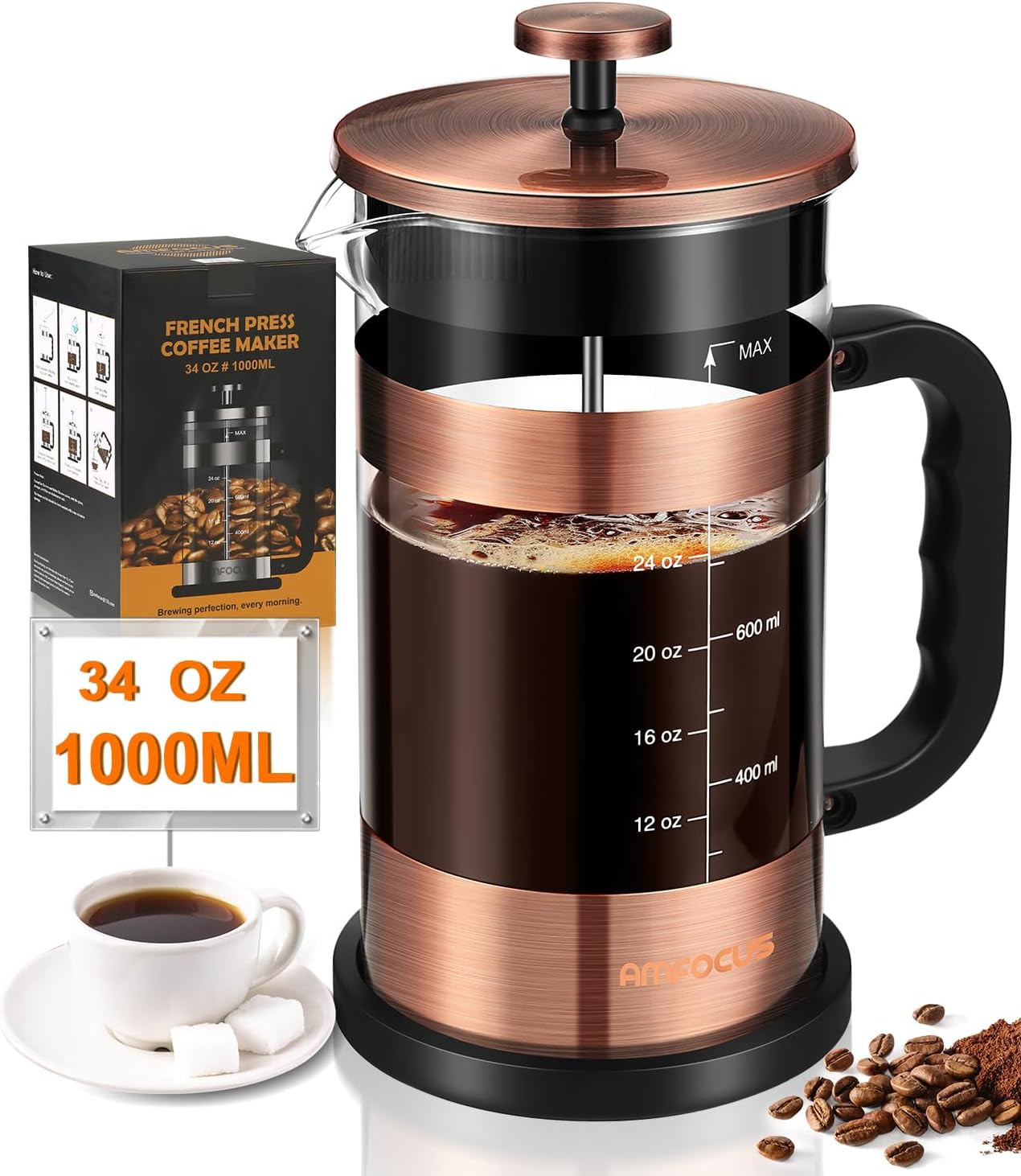 Coffee Maker - 34 Ounce Classice Stainless Steel Coffee Pres