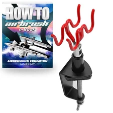 Airbrush Stand - Dual Airbrush Clamp-on Table Mount