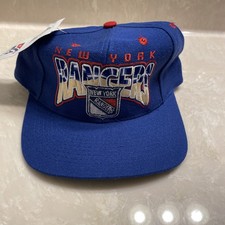 Vintage 90s New York Rangers Snapback Hat NHL The Game Logo Athletic Blue