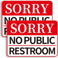 2 PCS No Public Restroom Signs for Business, Self Adhesive Vinyl No Public Restr