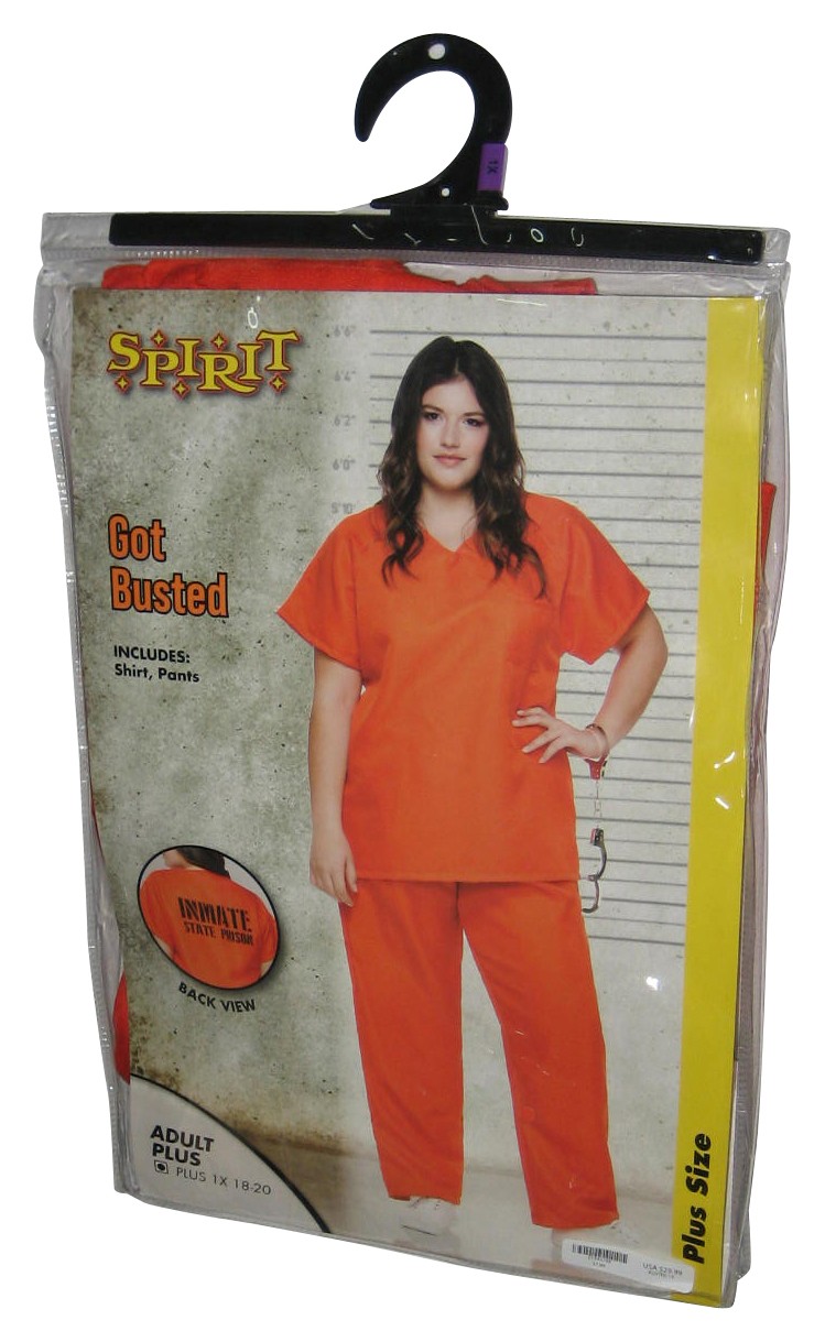 Disfraz De Prisionero Naranja Para Adultos Spirit Halloween - (Tamaño Plus 1