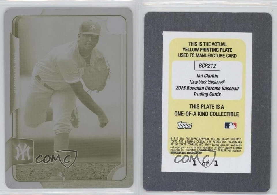 2015 Bowman Chrome Prospects Printing Plate Yellow 1/1 Ian Clarkin #BCP212 2u6 - Image 3 of 3