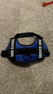 4H Service Dog Vest Harness Blue Reflective Adjustable No Pull Handle