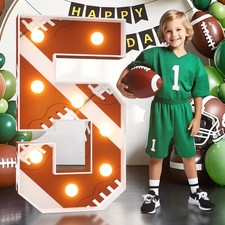 Football 5th-Birthday Decorations Marquee Numbers: Sport Theme 3FT Large Light