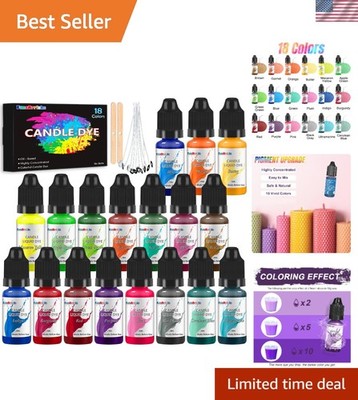 18 Colors Liquid Candle Dye Set - Highly Concentrated & Safe for DIY Makers
