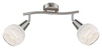 Globo Miloud Led-Deckenleuchte Deckenlampe Metall Glas Nickel Weiß 2-Flammig