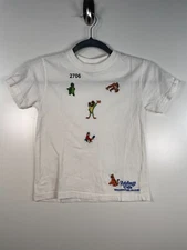 Vtg Rainforest Cafe Unisex Kids T-Shirt Graphic Animals Embroid Sz 6 13.5x18.5